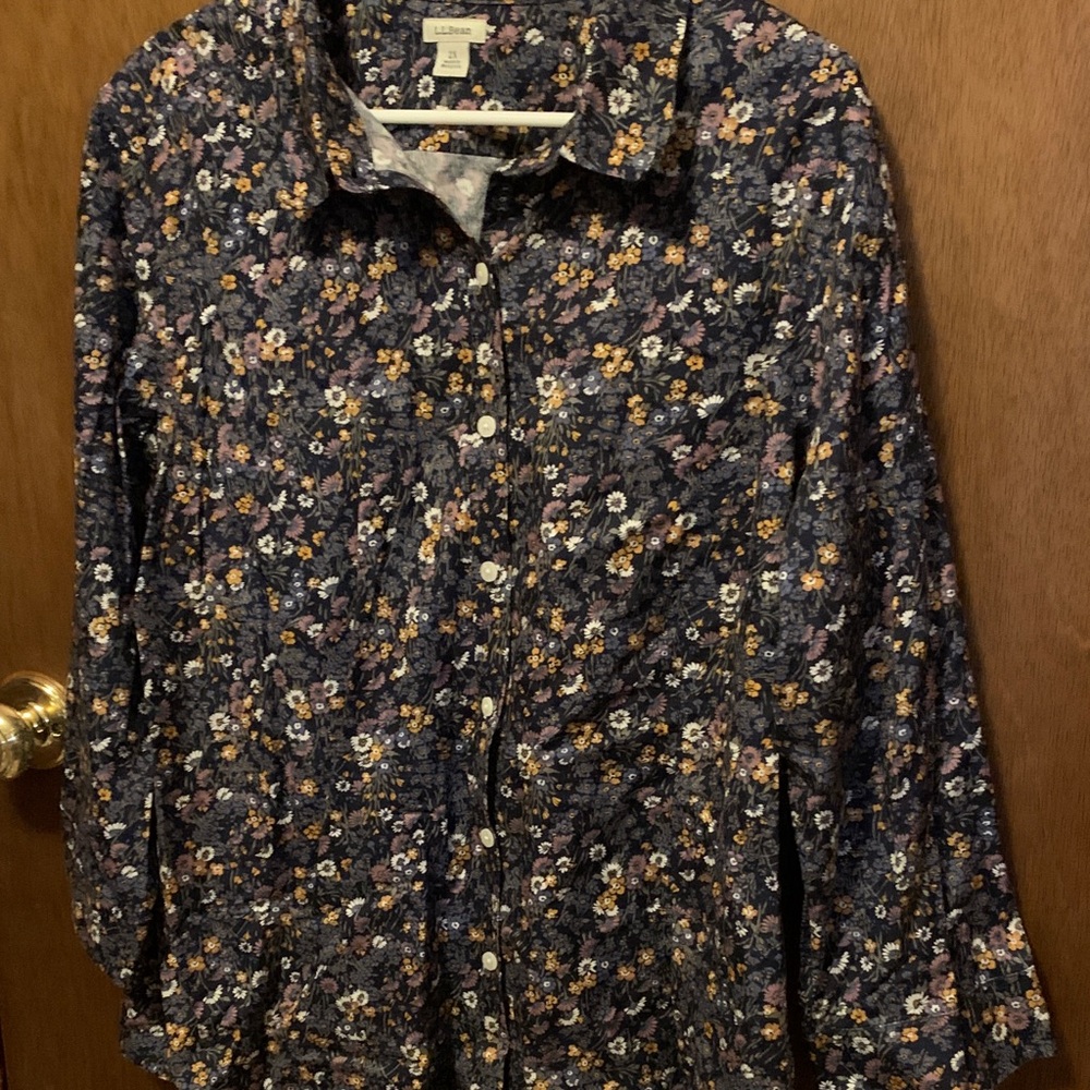 L.L. Bean Floral Button-Down Shirt
